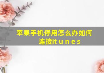 苹果手机停用怎么办如何连接it u n e s